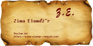Zima Elemér névjegykártya